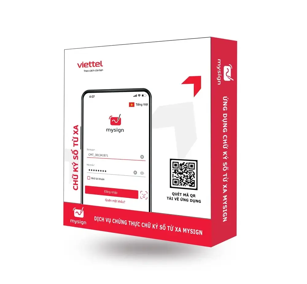 Chữ ký số từ xa MYSIGN Viettel 1 năm - Gói Tổ chức, Doanh nghiệp